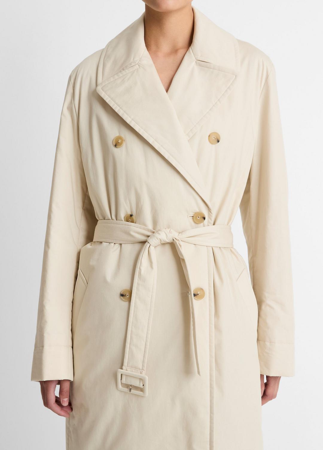 Padded Cotton Long Coat in Coats WHITE TEA | VINCE Women