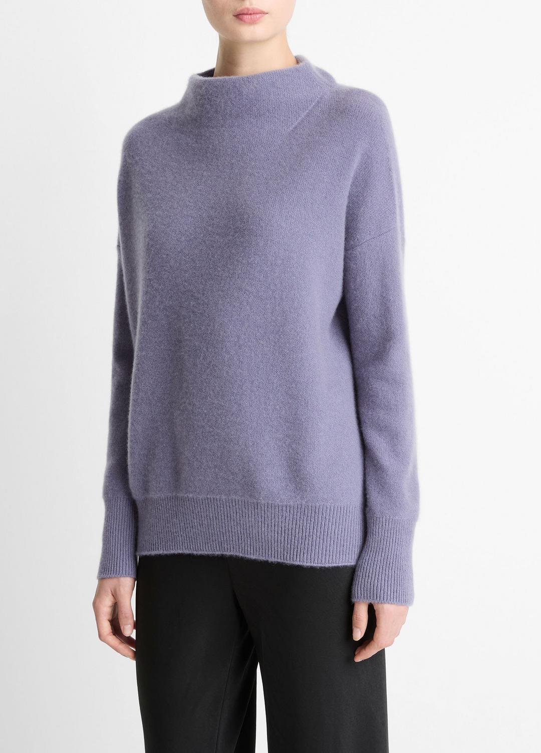 Plush Cashmere Funnel-Neck Sweater in Turtleneck MAUVE IRIS | VINCE Women
