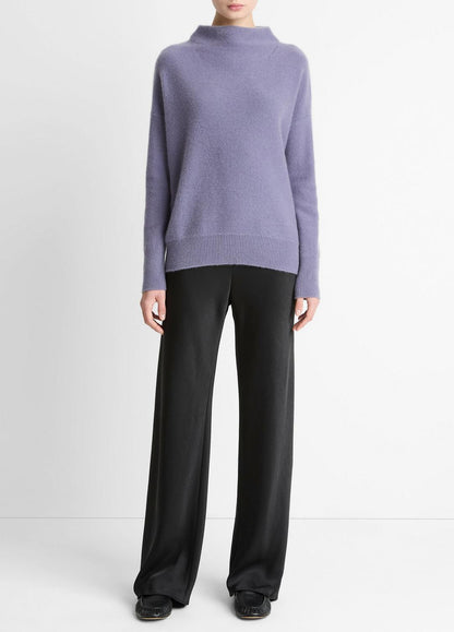 Plush Cashmere Funnel-Neck Sweater in Turtleneck MAUVE IRIS | VINCE Women