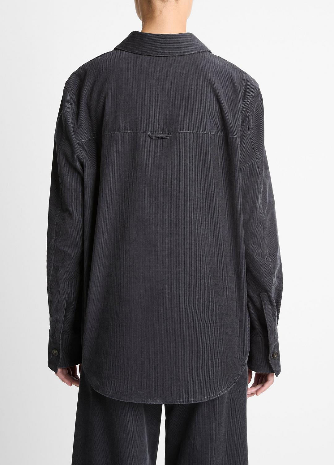 Cotton Corduroy Oversized Shirt in Long Sleeve GRAPHITE | VINCE Women