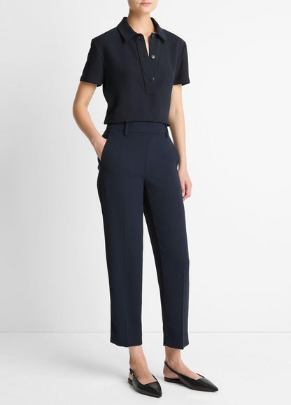 Crepe Tapered Pull-On Pant in Trousers COASTAL BLUE | VINCE Women