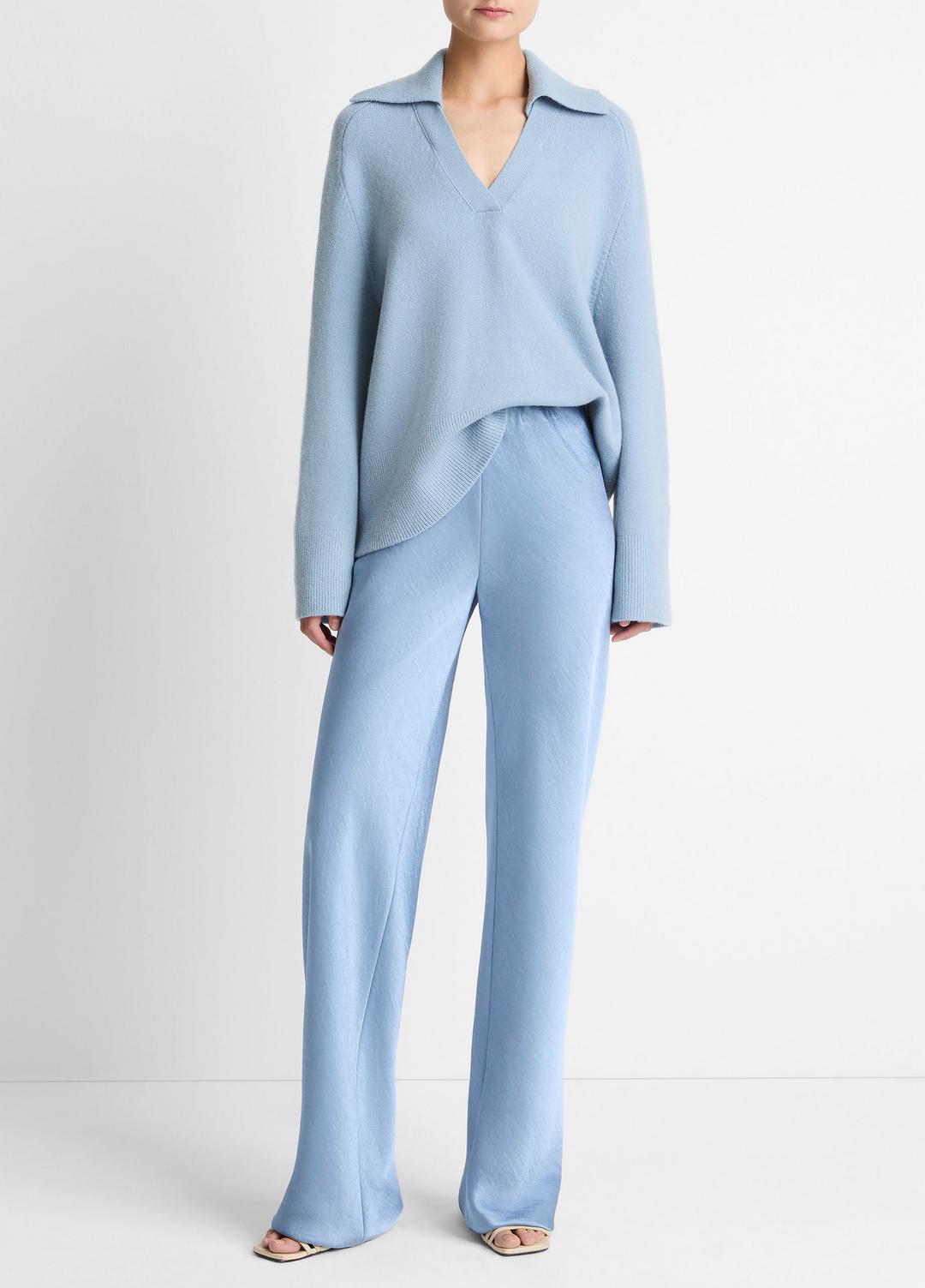 Colette High-Rise Fluid Satin Bias Pant in Trousers PACIFIC | VINCE Women