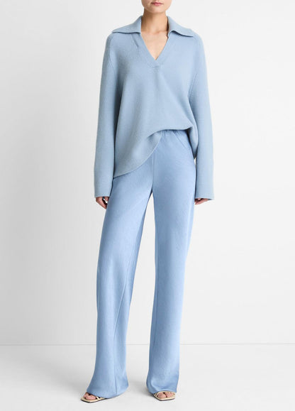 Colette High-Rise Fluid Satin Bias Pant in Trousers PACIFIC | VINCE Women