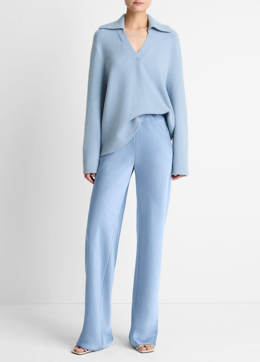 Colette High-Rise Fluid Satin Bias Pant in Trousers PACIFIC | VINCE Women