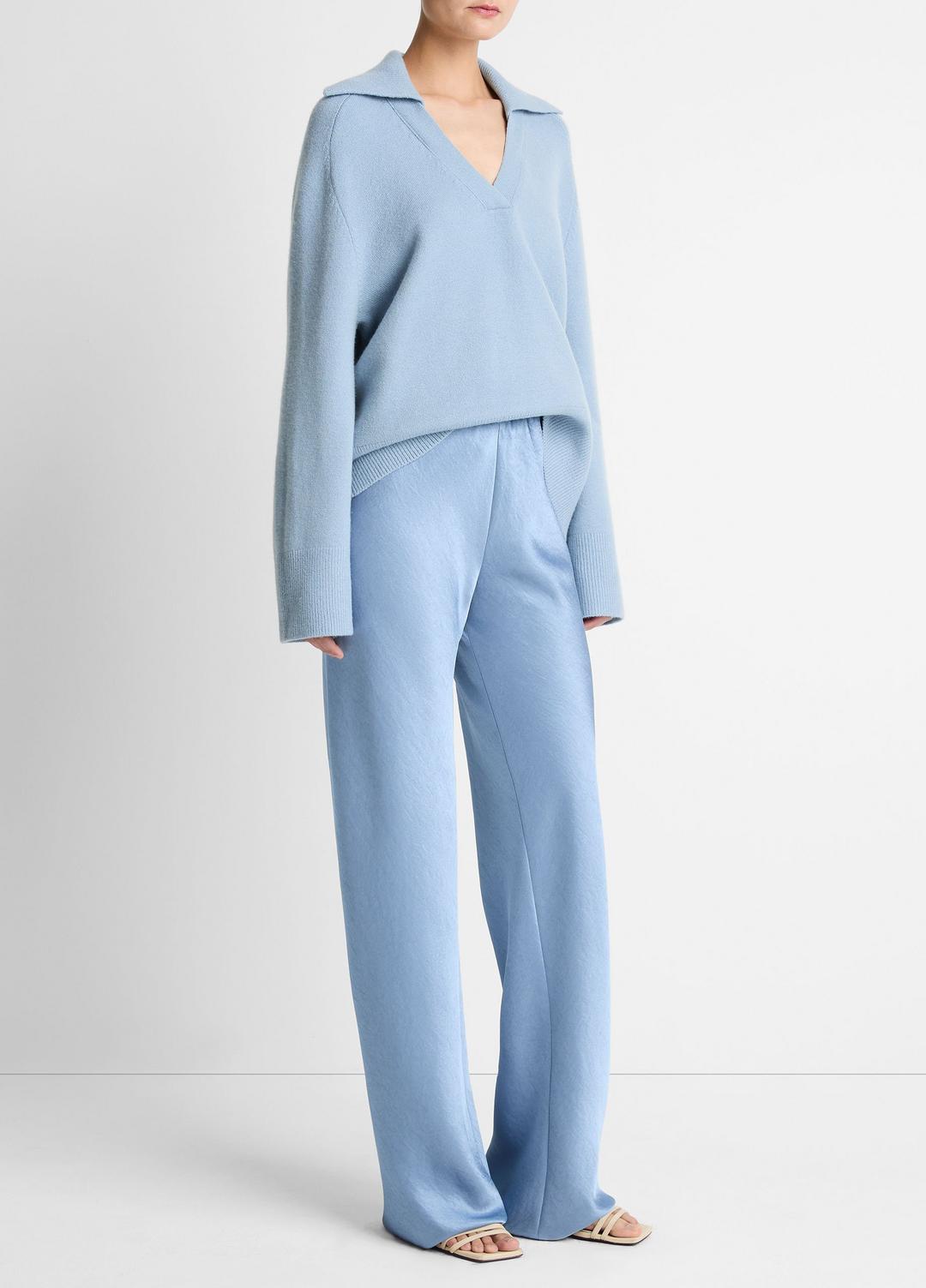Colette High-Rise Fluid Satin Bias Pant in Trousers PACIFIC | VINCE Women