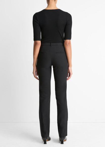 Cotton-Blend Slim Cigarette Pant in Trousers BLACK | VINCE Women