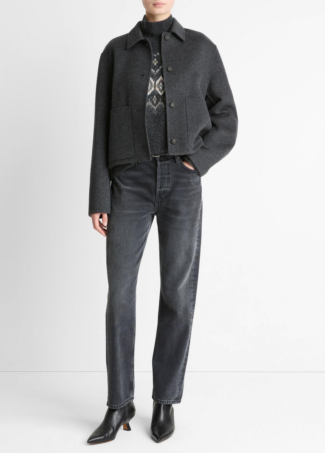 Wool & Cashmere-Blend Short Jacket in Jackets CHARCOAL | VINCE Women