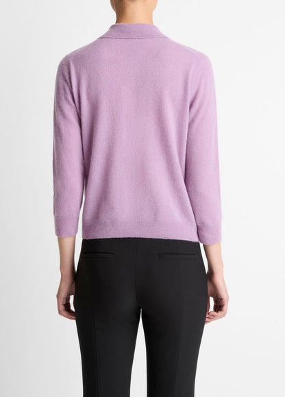 Cashmere-Silk Polo Sweater in Cashmere MULBERRY | VINCE Women