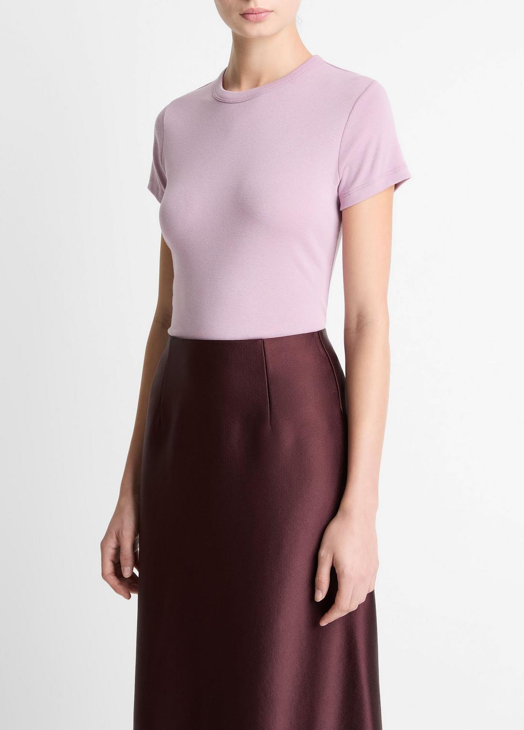 Pima Cotton-Blend '90s Shrunken T-Shirt in Short Sleeve AMETHYST | VINCE Women