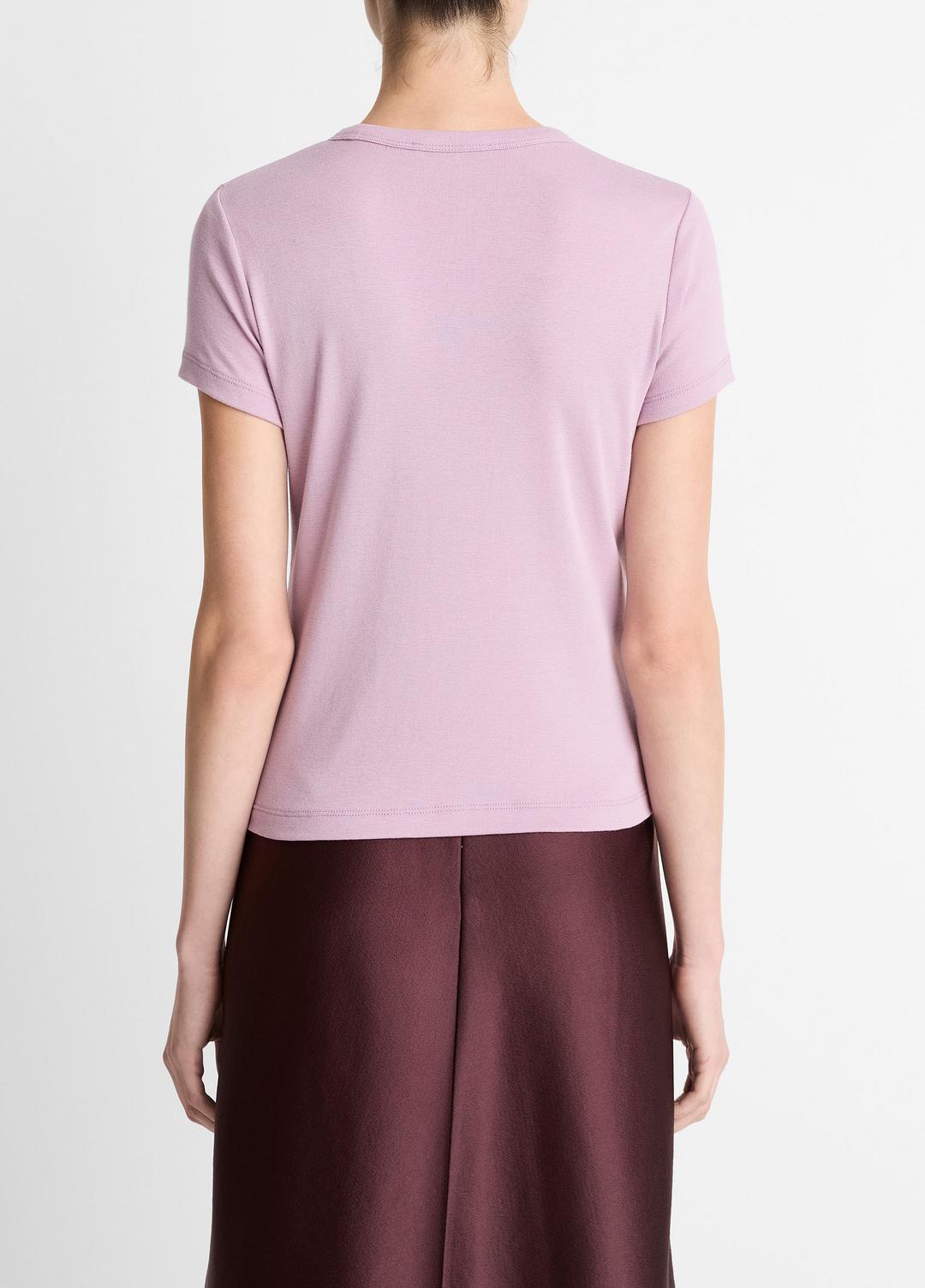 Pima Cotton-Blend '90s Shrunken T-Shirt in Short Sleeve AMETHYST | VINCE Women