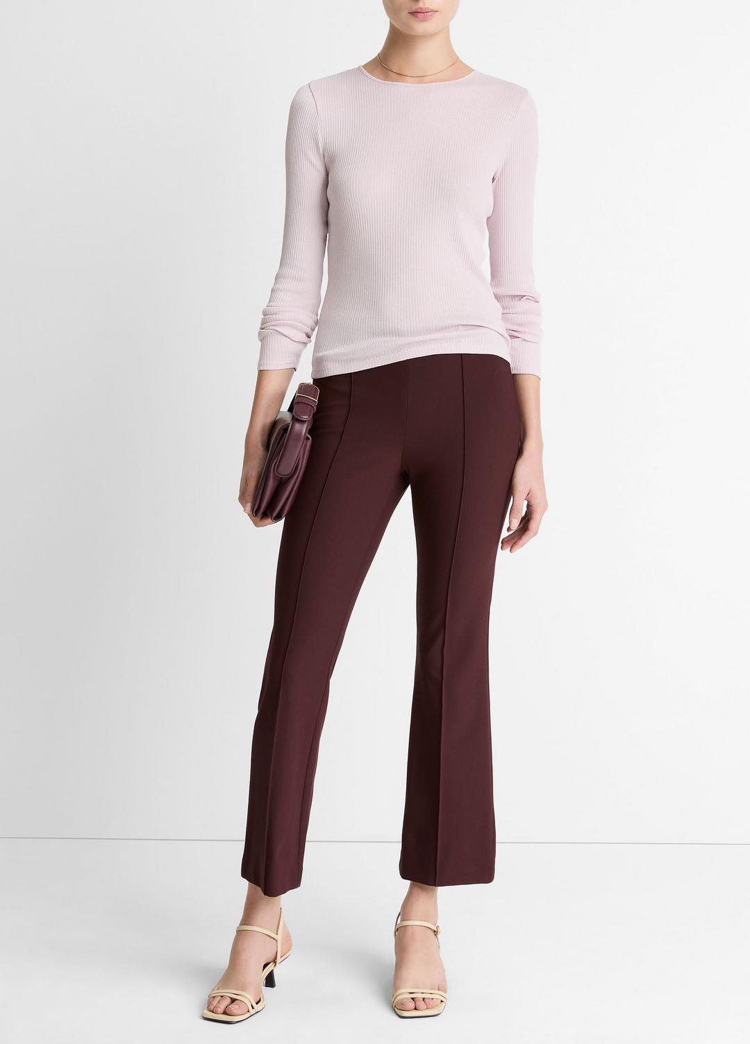 Ribbed Pima Cotton Long-Sleeve T-Shirt in Long Sleeve IRIS QUARTZ | VINCE Women