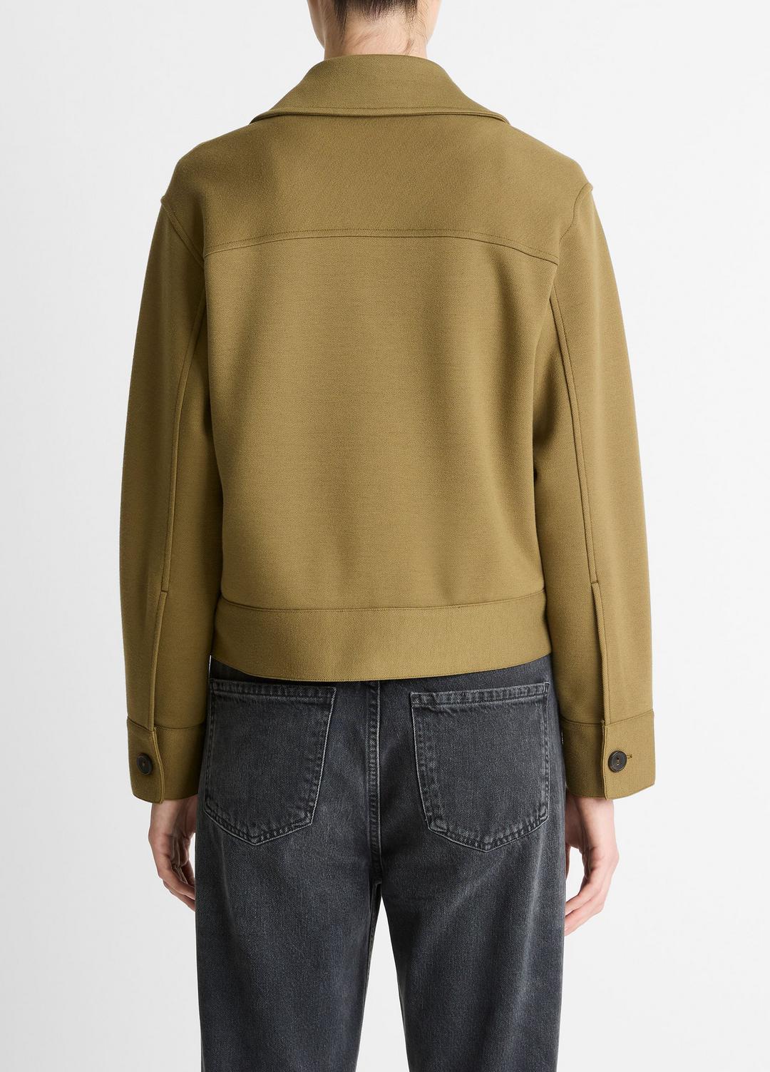 Double-Face Cropped Jacket in Jackets DARK OLIVE STONE | VINCE Women