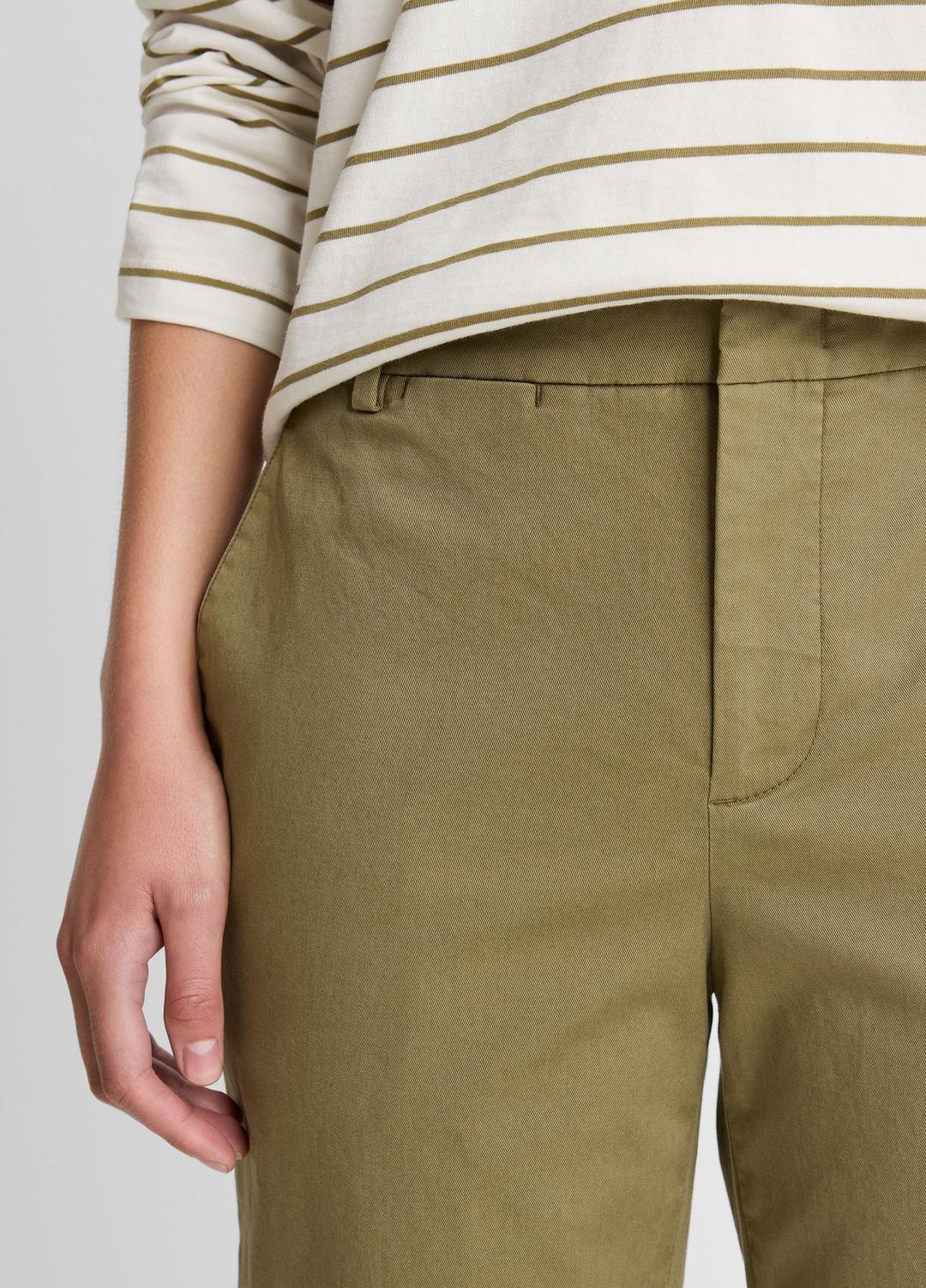 Avery Mid-Rise Italian Stretch-Cotton Chino Pant in Trousers OLIVE STONE | VINCE Women