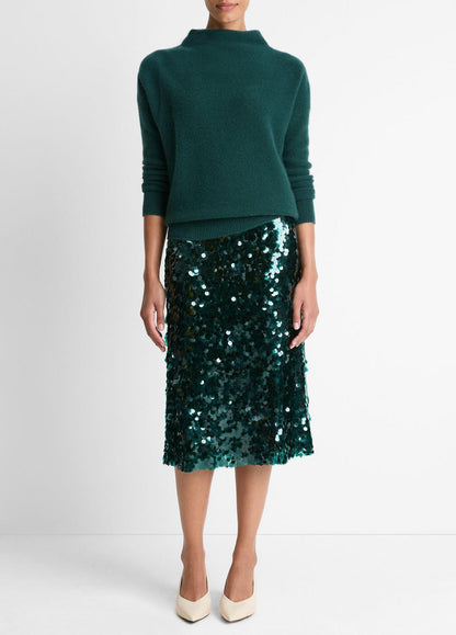 Plush Cashmere Funnel-Neck Sweater in Turtleneck JUNIPER | VINCE Women