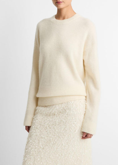 Plush Cashmere Crew Neck Sweater in Crew Neck OFF WHITE | VINCE Women