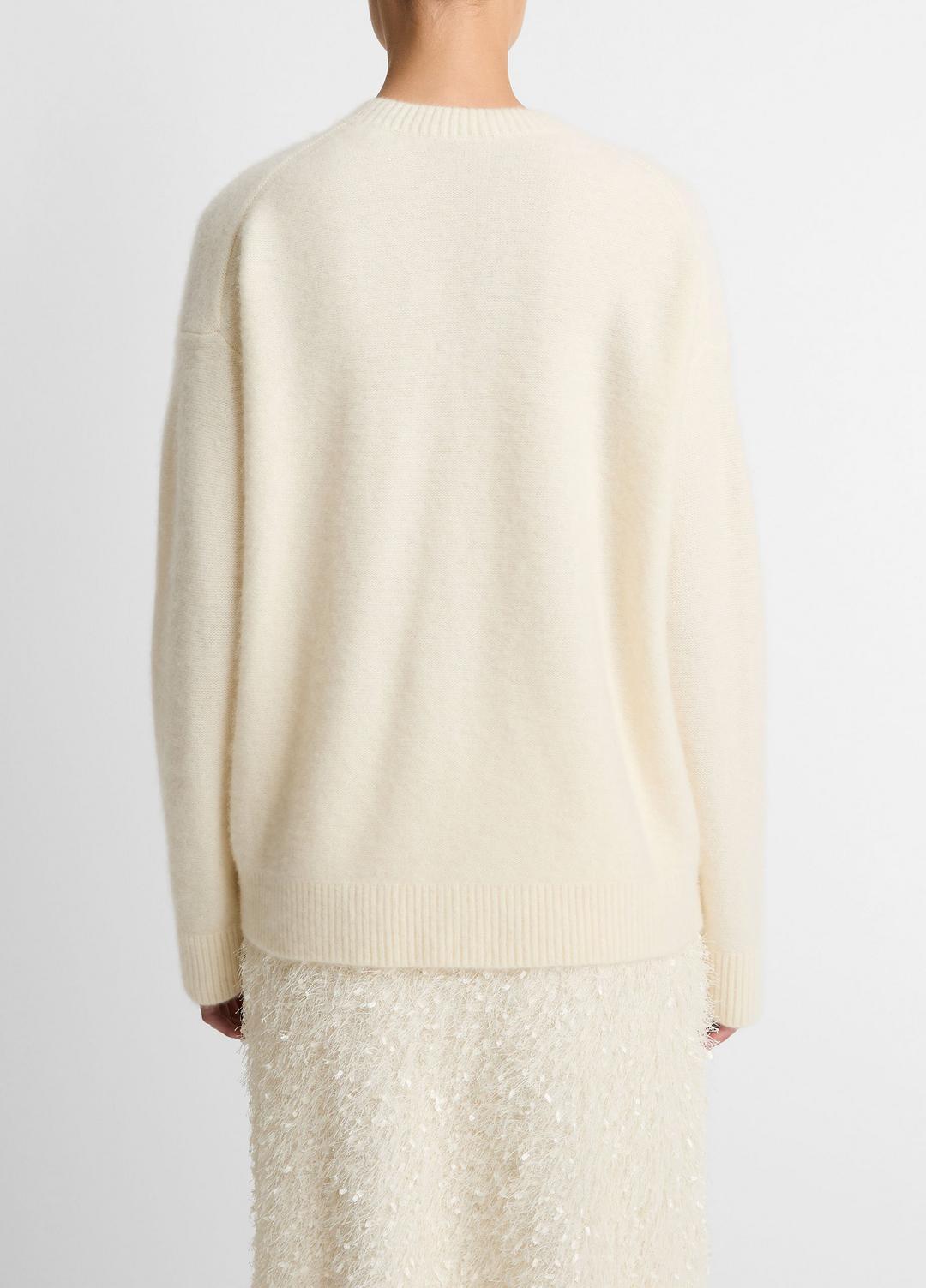 Plush Cashmere Crew Neck Sweater in Crew Neck OFF WHITE | VINCE Women