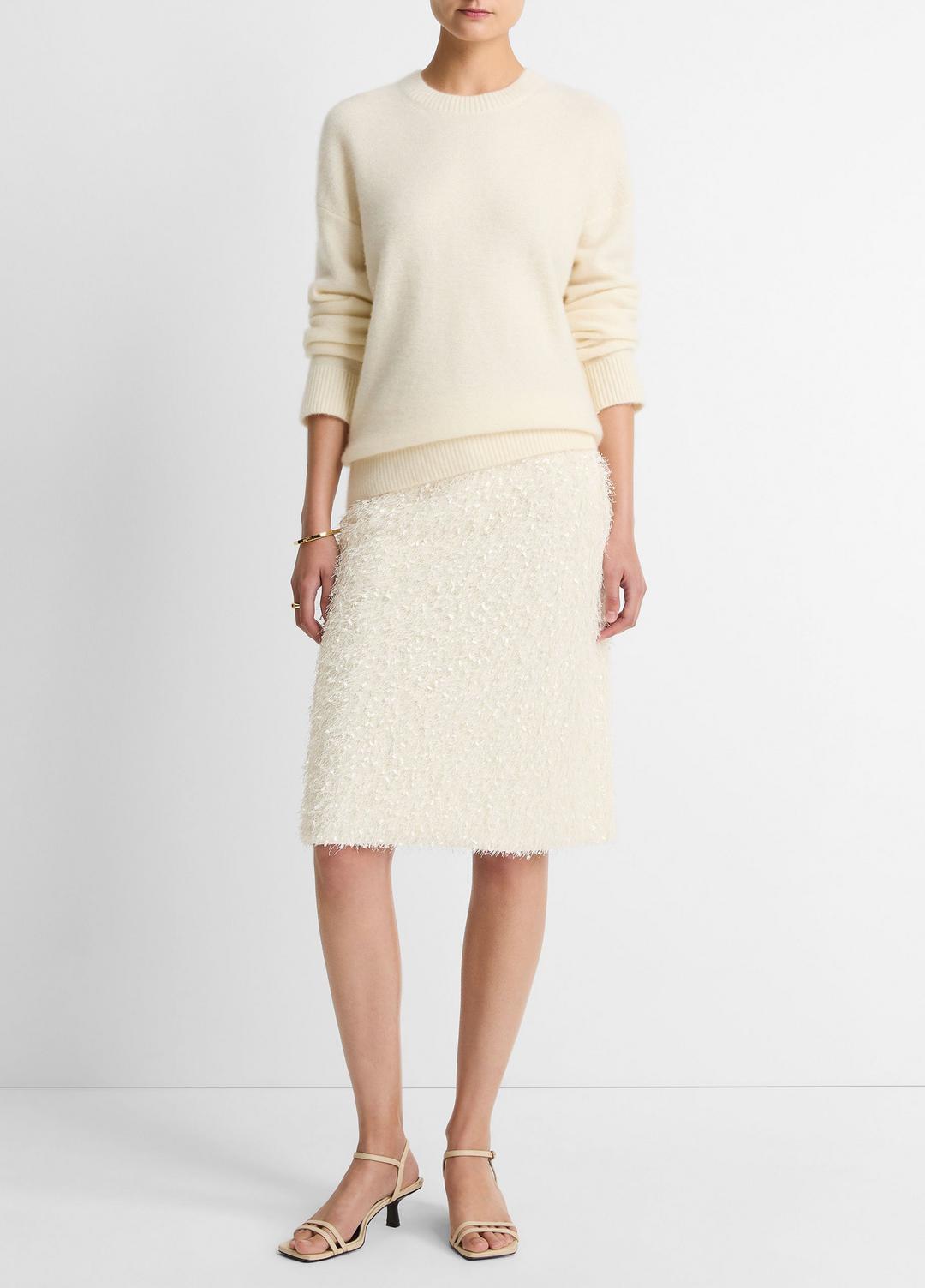 Plush Cashmere Crew Neck Sweater in Crew Neck OFF WHITE | VINCE Women