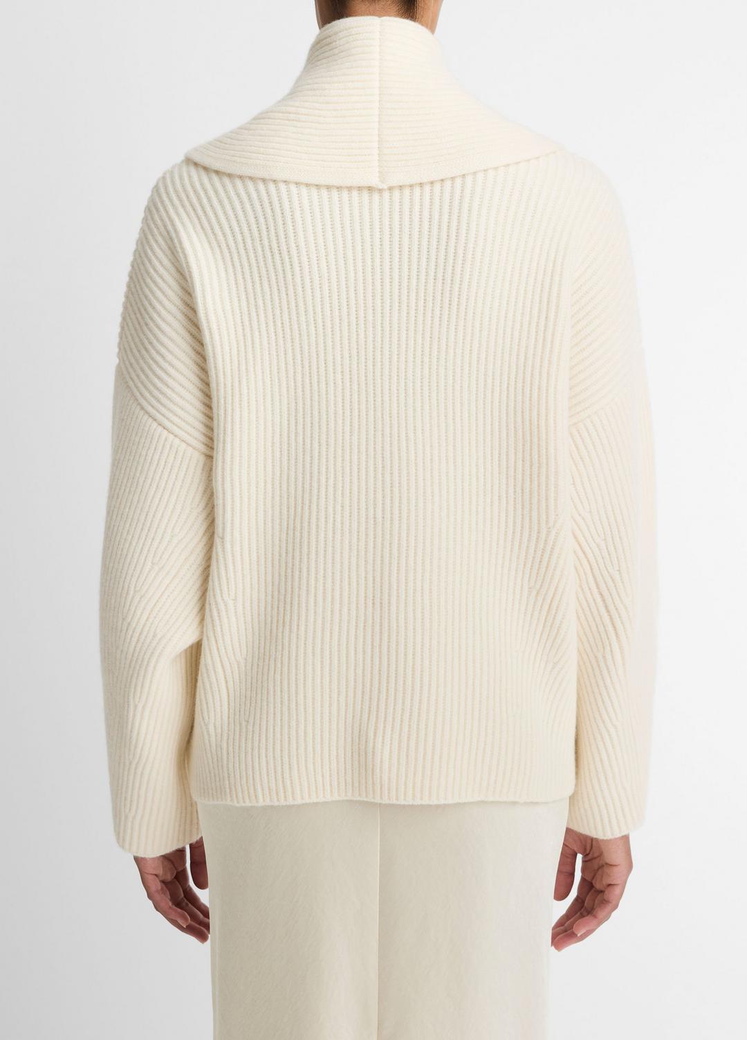 Wool-Blend Draped Sweater Coat in Sweaters OFF WHITE | VINCE Women