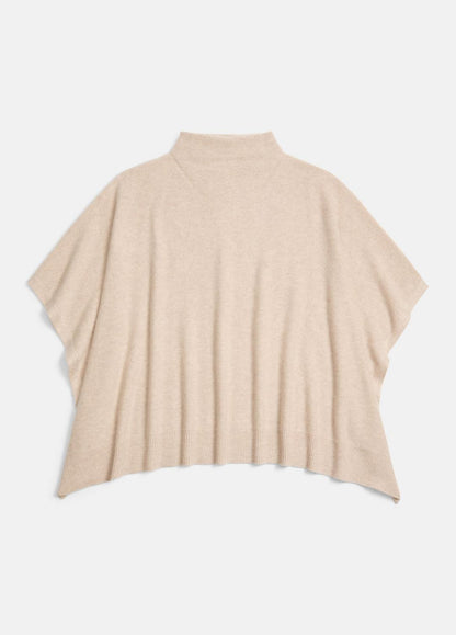 Merino Wool-Cashmere Funnel-Neck Poncho in Accessories HEATHER MARBLE | VINCE Women