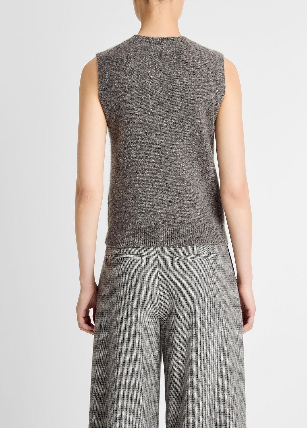 Donegal Plush Cashmere Sweater Vest in V-Neck MEDIUM HEATHER GREY DONEGAL | VINCE Women