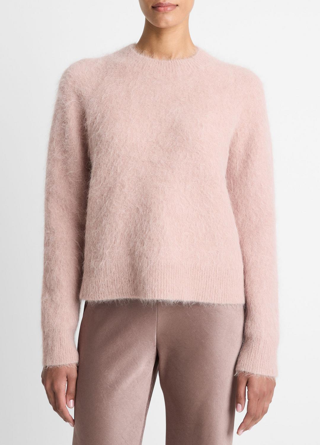 Brushed Alpaca-Blend Crew Neck Sweater in Crew Neck BEET ROOT | VINCE Women