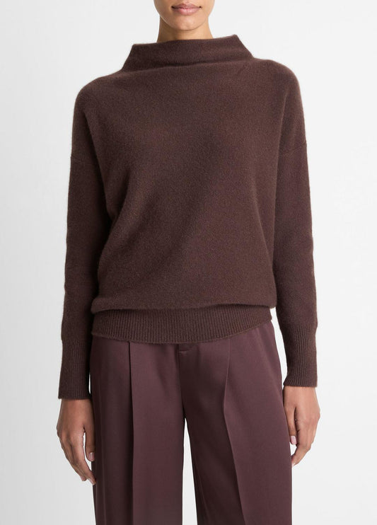 Plush Cashmere Funnel-Neck Sweater in Turtleneck TRUFFLE | VINCE Women