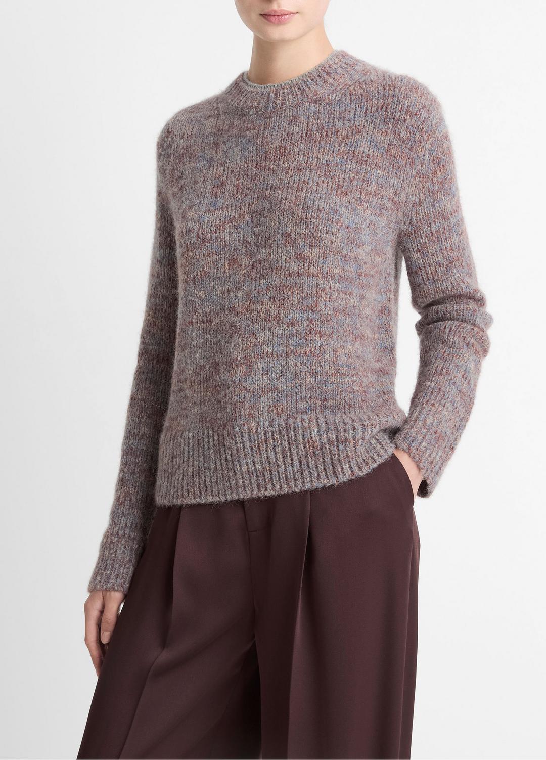 Marled Crew Neck Sweater in Crew Neck COGNAC COMBO | VINCE Women