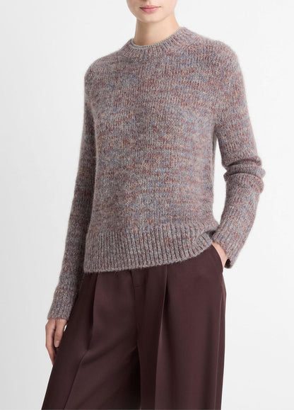 Marled Crew Neck Sweater in Crew Neck COGNAC COMBO | VINCE Women