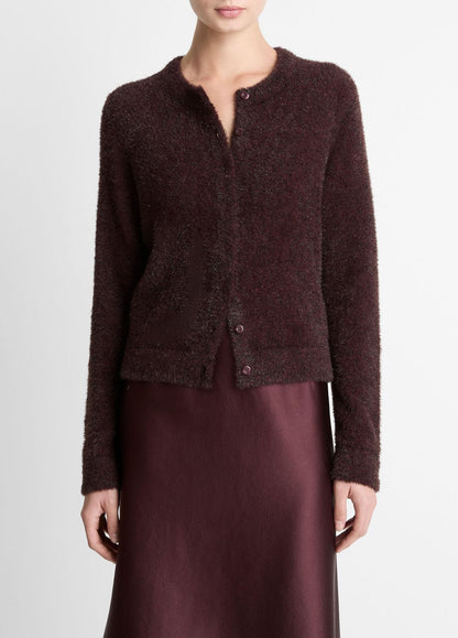 Metallic Eyelash Cardigan in Cardigans OXBLOOD | VINCE Women