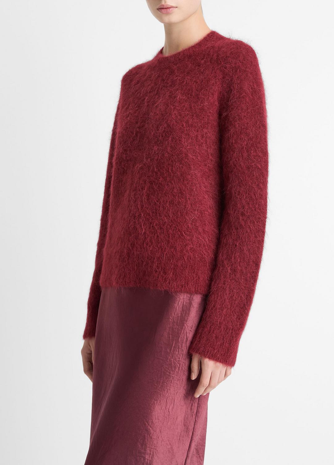 Brushed Alpaca-Blend Crew Neck Sweater in Crew Neck ROSE WINE | VINCE Women