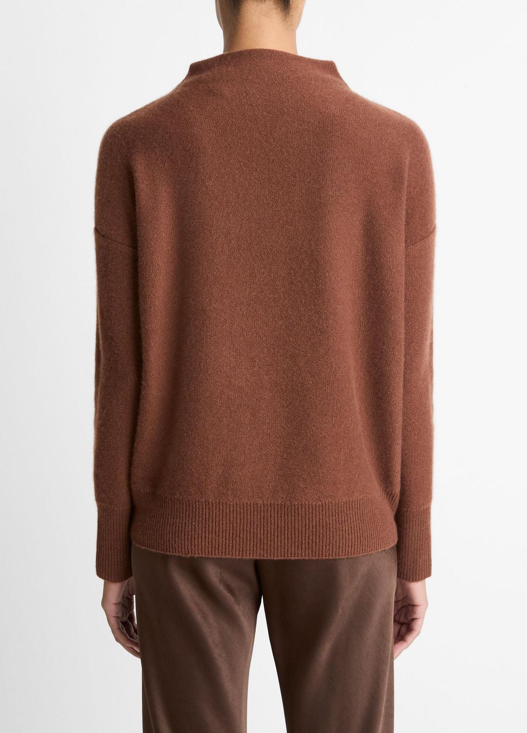Plush Cashmere Funnel-Neck Sweater in Turtleneck CACAO | VINCE Women