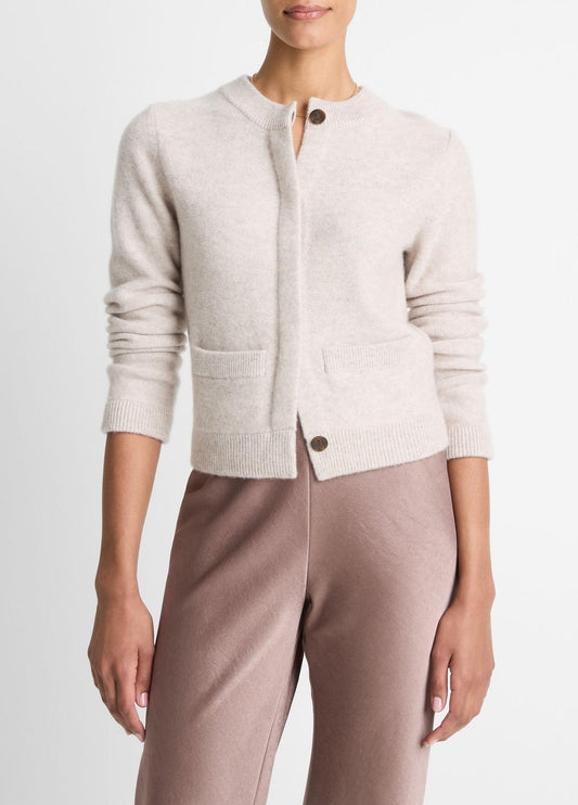 Plush Cashmere Shrunken Cardigan in Cardigans MARBLE | VINCE Women