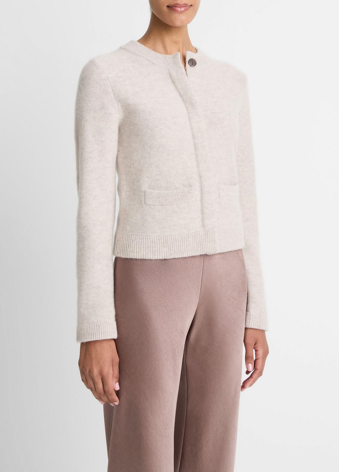 Plush Cashmere Shrunken Cardigan in Cardigans MARBLE | VINCE Women