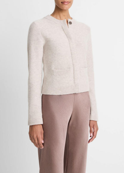 Plush Cashmere Shrunken Cardigan in Cardigans MARBLE | VINCE Women