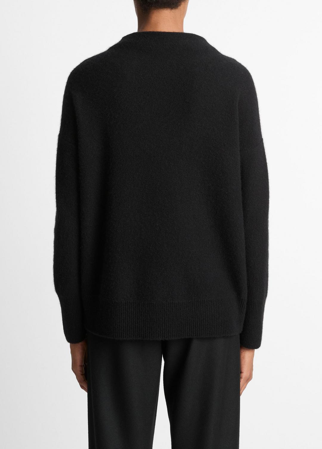 Plush Cashmere Funnel-Neck Sweater in Turtleneck BLACK | VINCE Women