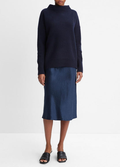 Plush Cashmere Funnel-Neck Sweater in Turtleneck COASTAL BLUE | VINCE Women
