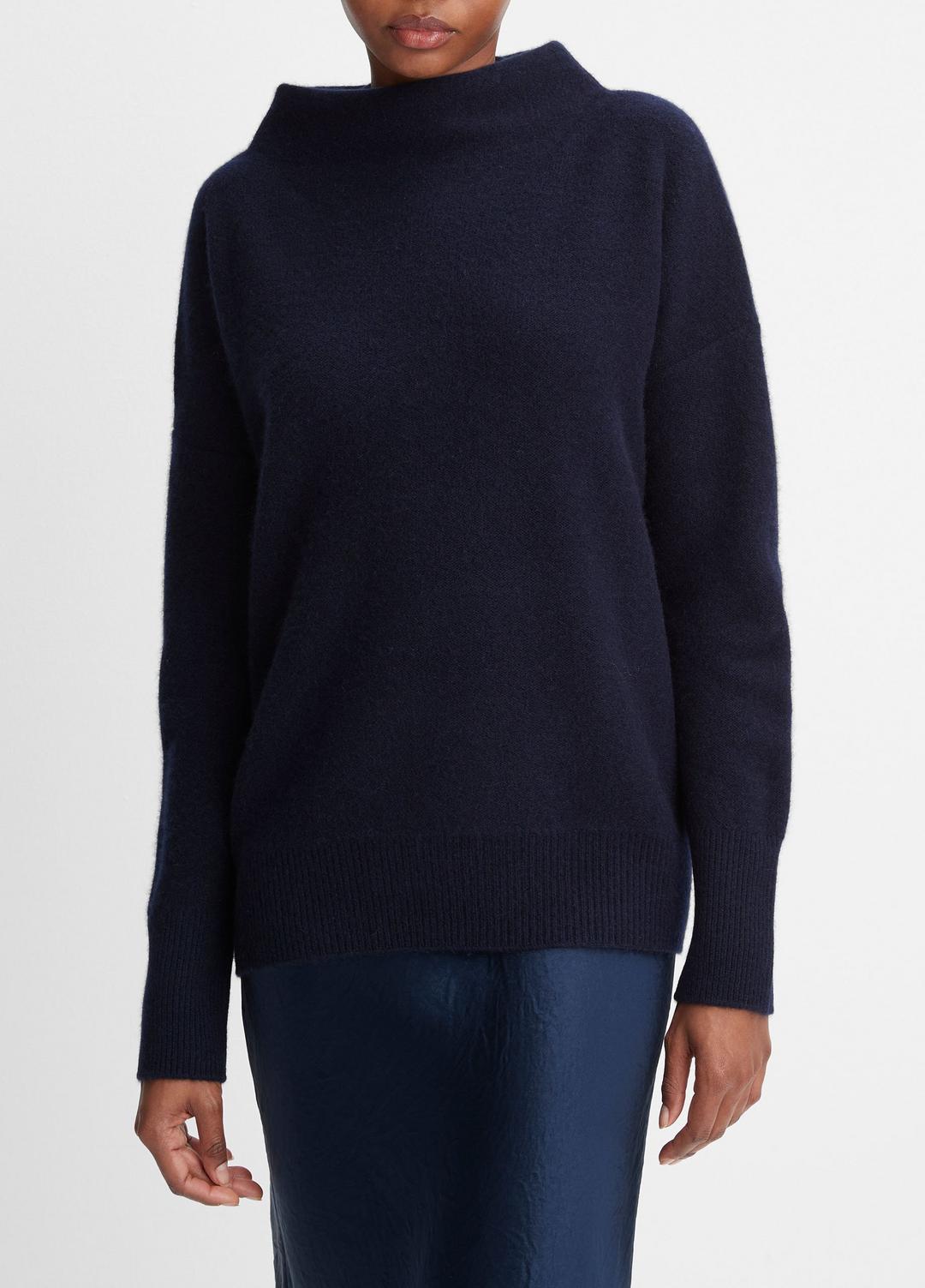 Plush Cashmere Funnel-Neck Sweater in Turtleneck COASTAL BLUE | VINCE Women