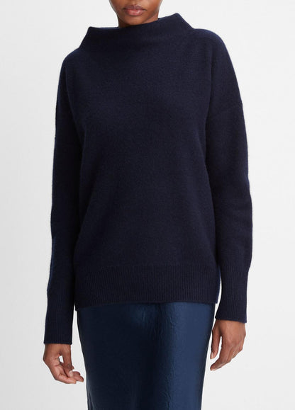 Plush Cashmere Funnel-Neck Sweater in Turtleneck COASTAL BLUE | VINCE Women