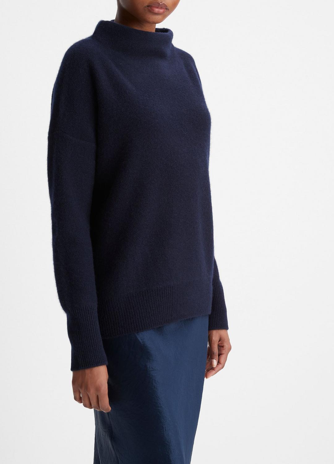 Plush Cashmere Funnel-Neck Sweater in Turtleneck COASTAL BLUE | VINCE Women