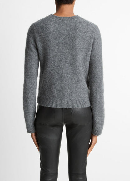 Plush Cashmere Shrunken Cardigan in Cardigans HEATHER GRAPHITE | VINCE Women