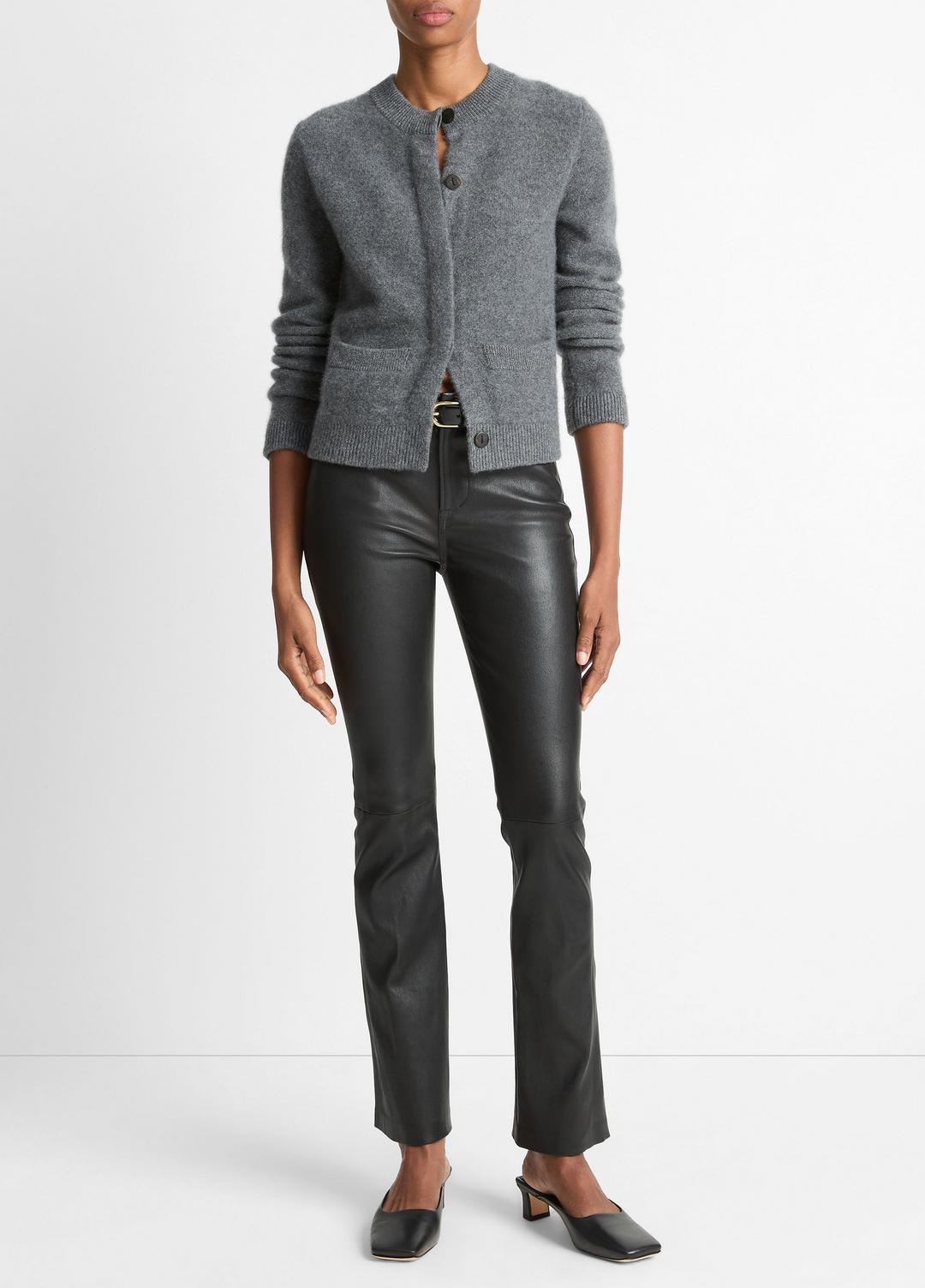 Plush Cashmere Shrunken Cardigan in Cardigans HEATHER GRAPHITE | VINCE Women