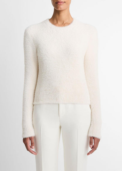 Eyelash Crew Neck Sweater in Crew Neck CHIFFON | VINCE Women