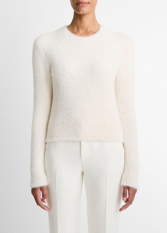 Eyelash Crew Neck Sweater in Crew Neck CHIFFON | VINCE Women
