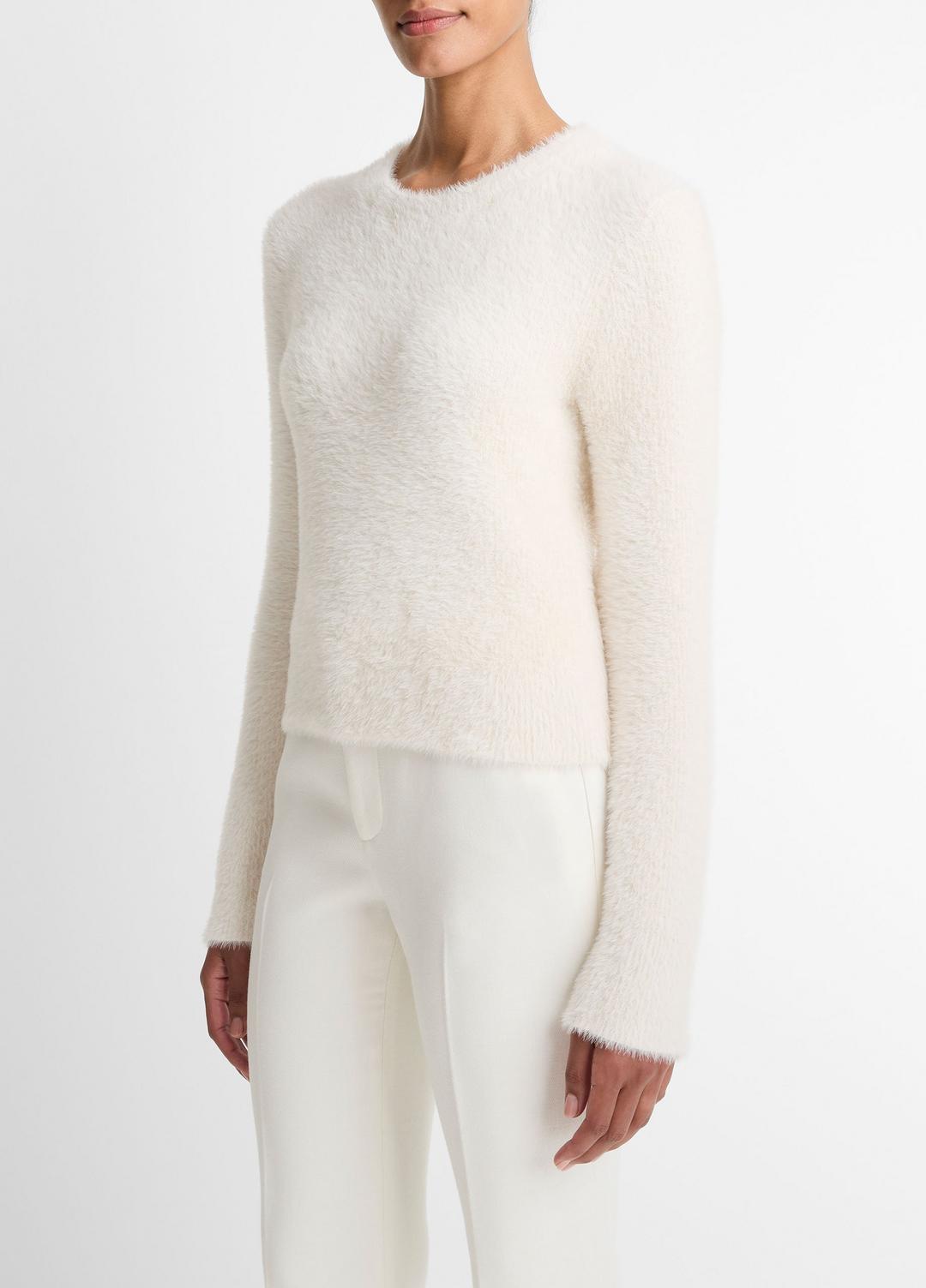 Eyelash Crew Neck Sweater in Crew Neck CHIFFON | VINCE Women