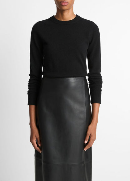 Cashmere Crew Neck Sweater in Crew Neck BLACK | VINCE Women