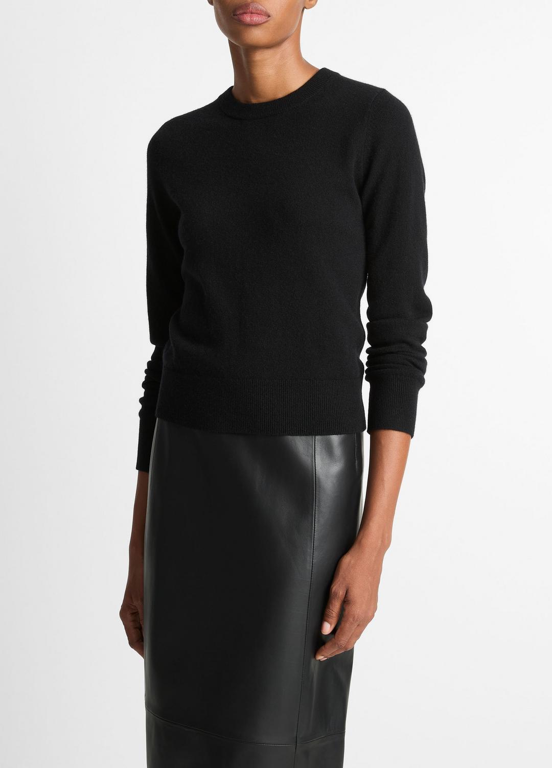 Cashmere Crew Neck Sweater in Crew Neck BLACK | VINCE Women