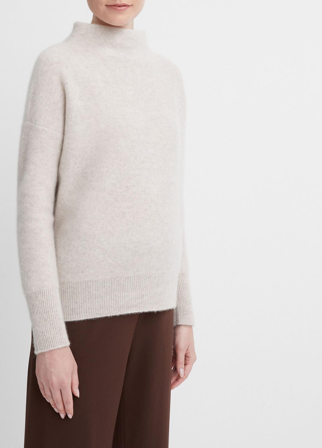 Plush Cashmere Funnel-Neck Sweater in Turtleneck MARBLE | VINCE Women