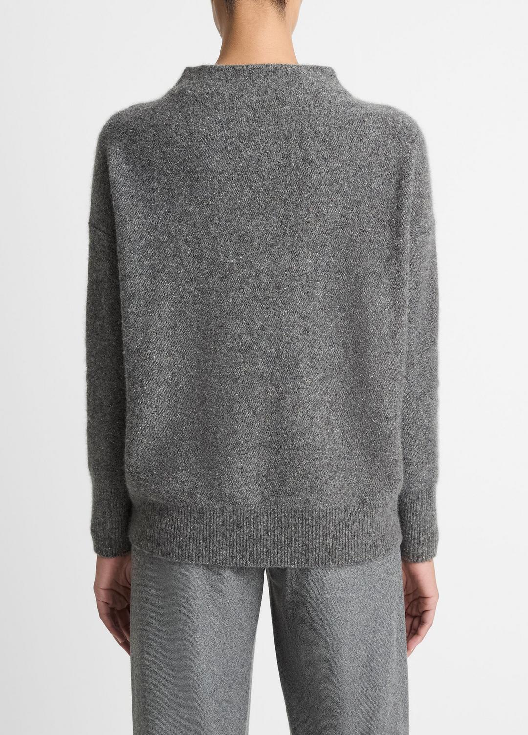 Donegal Cashmere Funnel-Neck Sweater in Turtleneck MEDIUM HEATHER GREY DONEGAL | VINCE Women