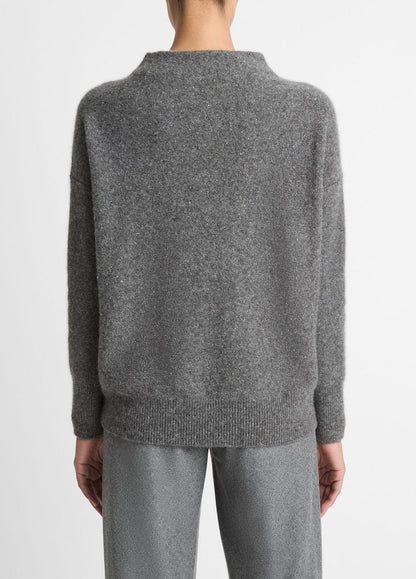 Donegal Cashmere Funnel-Neck Sweater in Turtleneck MEDIUM HEATHER GREY DONEGAL | VINCE Women