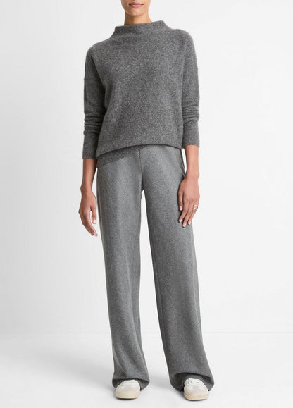 Donegal Cashmere Funnel-Neck Sweater in Turtleneck MEDIUM HEATHER GREY DONEGAL | VINCE Women